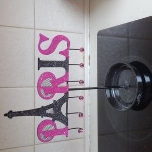 PRETTY "PARIS" JEWELRY HOLDER W/GLITTER